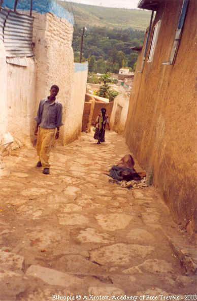 Бомжи и нормальные эфиопы на улицах Харара.