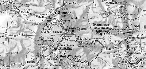 Lalibela - деревня с монолитными церквями, окружена горами и бездорожьем. Эфиопия.
