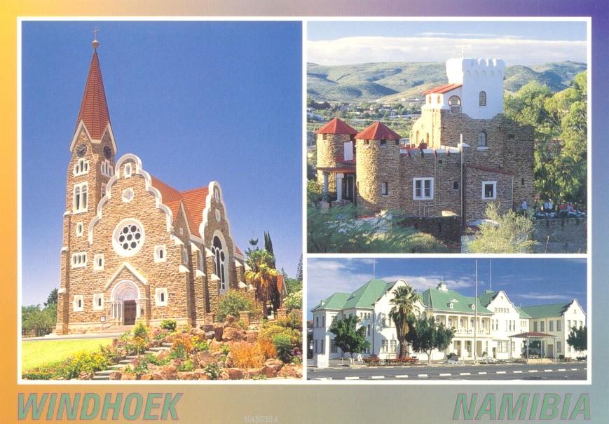 Почтовая карточка Намибии для белых туристов.