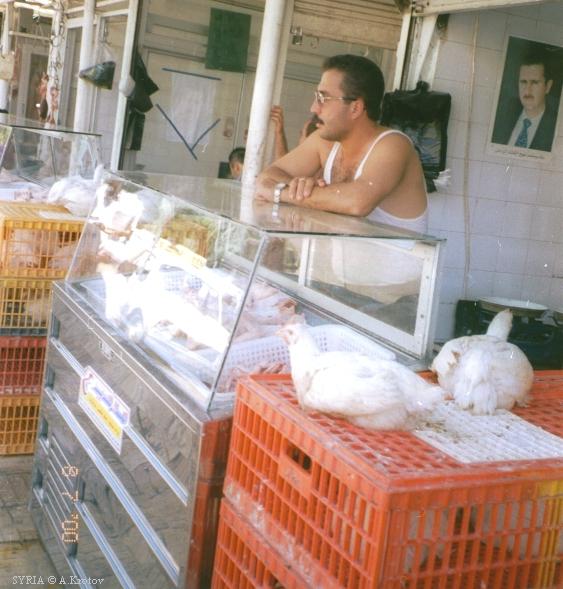 Продавец куриной продукции. Сирия. (56152 bytes)